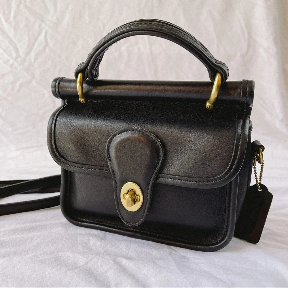 COACH VINTAGE Black MINI WINNIE CROSSBODY SATCHEL BAG 9023 - Picture 2 of 13